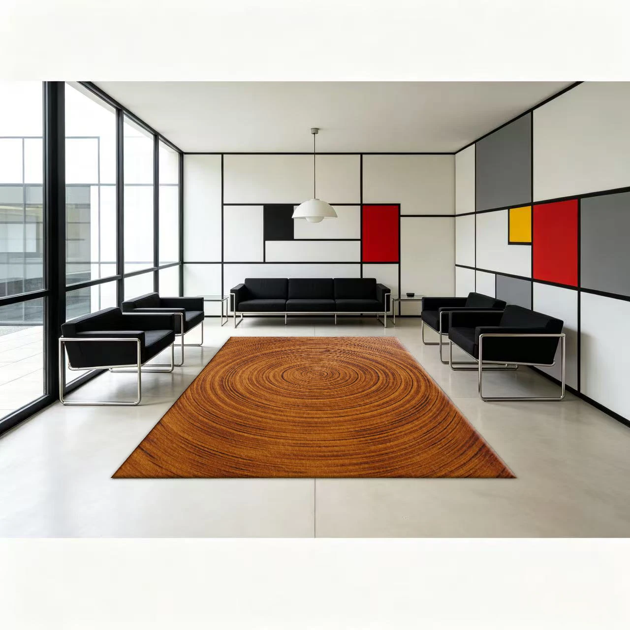 Wood Grain Texture Carpet, Natural Style Carpet, Non-Slip Floor Mat Suitable for Home Bedroom and Living Room