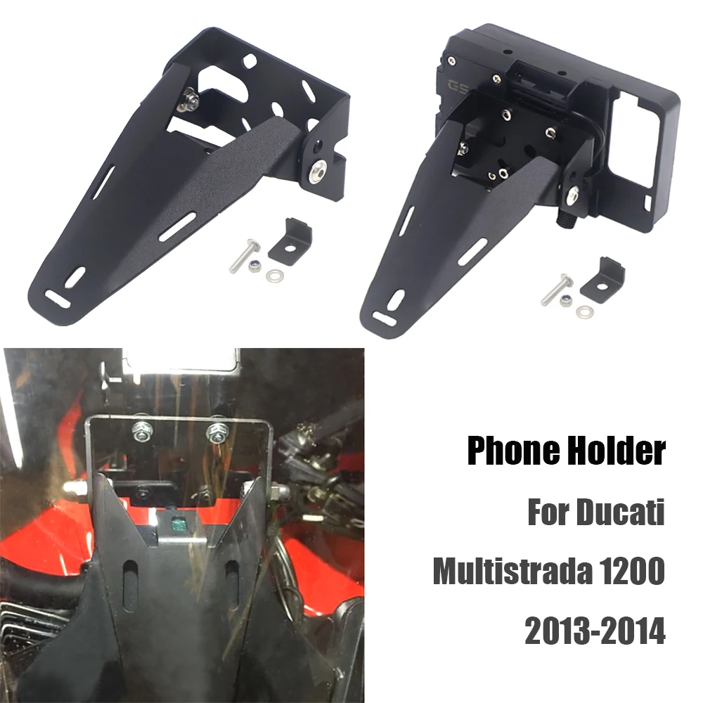 

For Ducati Multistrada 1200 Motorcycle GPS Phone Holder Stand Bracket USB Charger GPS Moto 2013 2014 Multistrada 1200