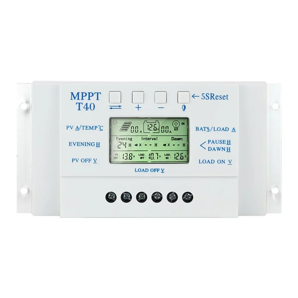 20/30/40 12V/24V LCD MPPT Solar Panel Regulator Charge Controller 3 Timer Solar Panel Stabilizer 16*9.5*5cm Measurement Inspecti