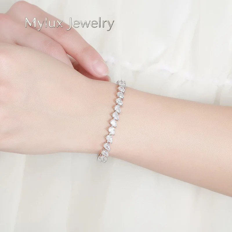 

Mylux Jewelry Luxury Solid Platinum PT950 Women's Water 0.5 karat Pear-shaped Moissanite Diamond Bracelet Instagram Popular Styl