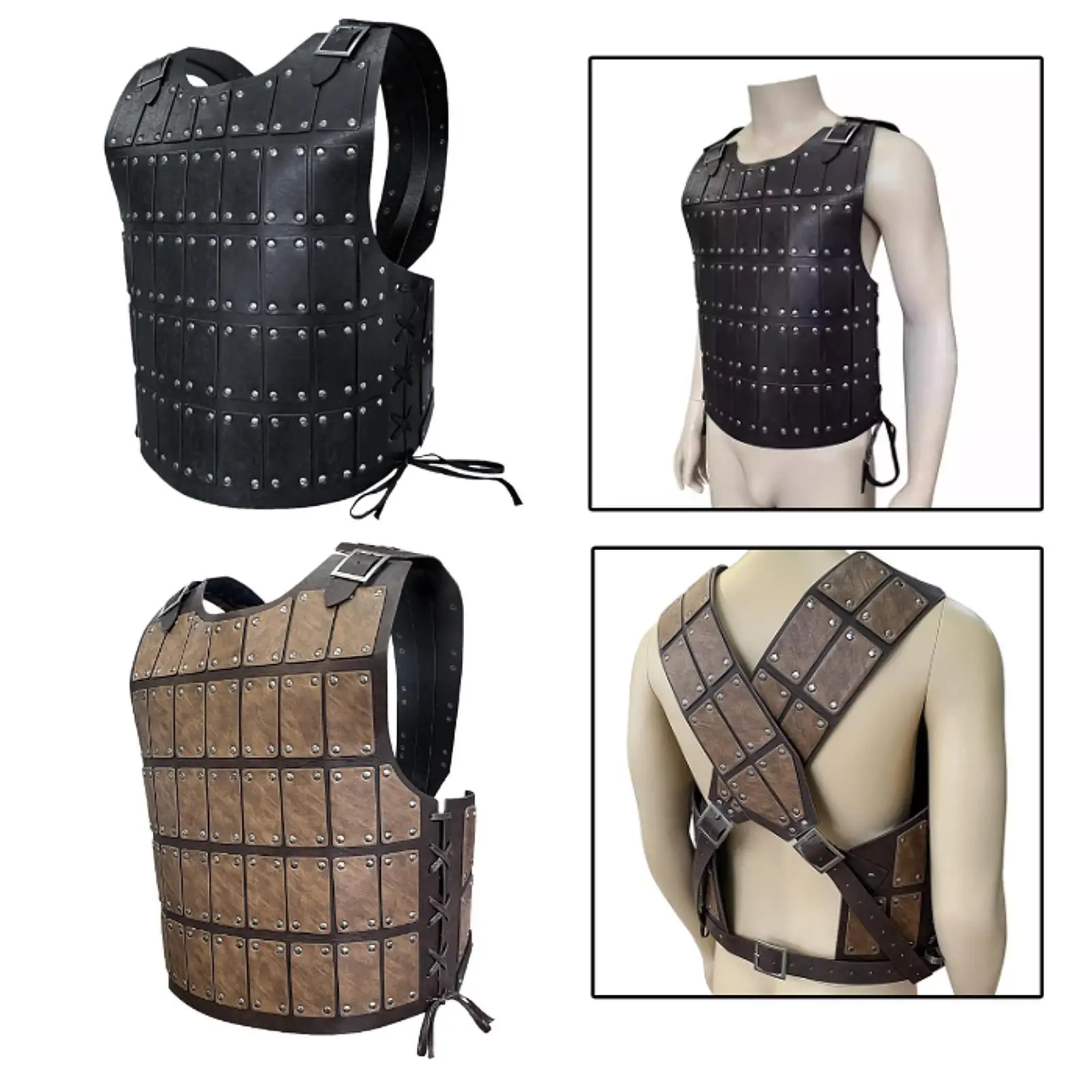 

Medieval Chest Armor PU Leather Knight Costume for Role Play Pirate Cosplay