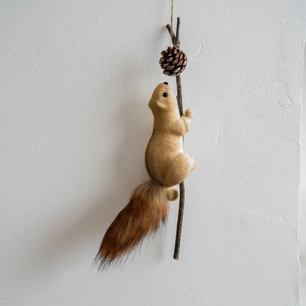 DIY Christmas Tree Decorations Foam Small Xmas Tree Hanging Ornaments Animal Light-weight Simulated Squirrel Pendant