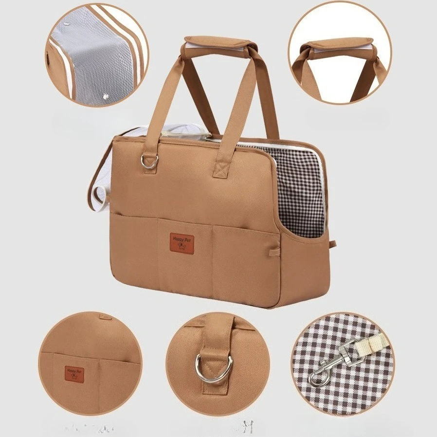 Dog Cat Outdoor Bags Hard Bottom Pet Take-out Packaging, Cat Handbag, Korean Puppy Dog Going Out Bag, One Shoulder Back