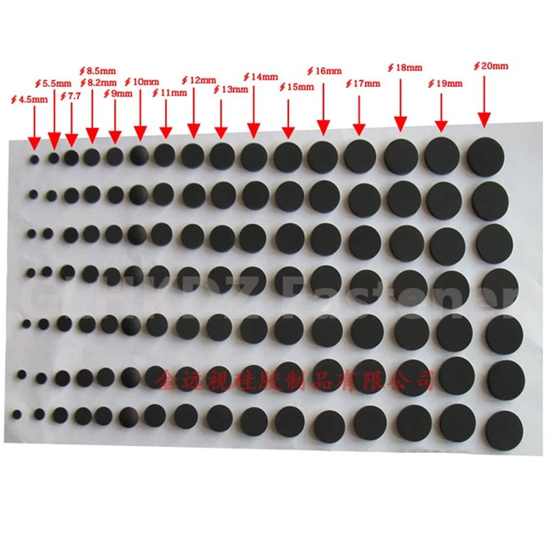 Auto-adesivo Silicone Borracha Móveis Pads, Apoio Redondo, Pés do armário Perna, Espaçador Almofada, Antiderrapante, Piso Proteger, 4,5 milímetros-17 milímetros