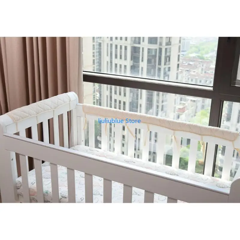 Parachoques cuna algodón para protección, borde envolvente, cama antimordida para bebé, barandilla, cubierta riel, S