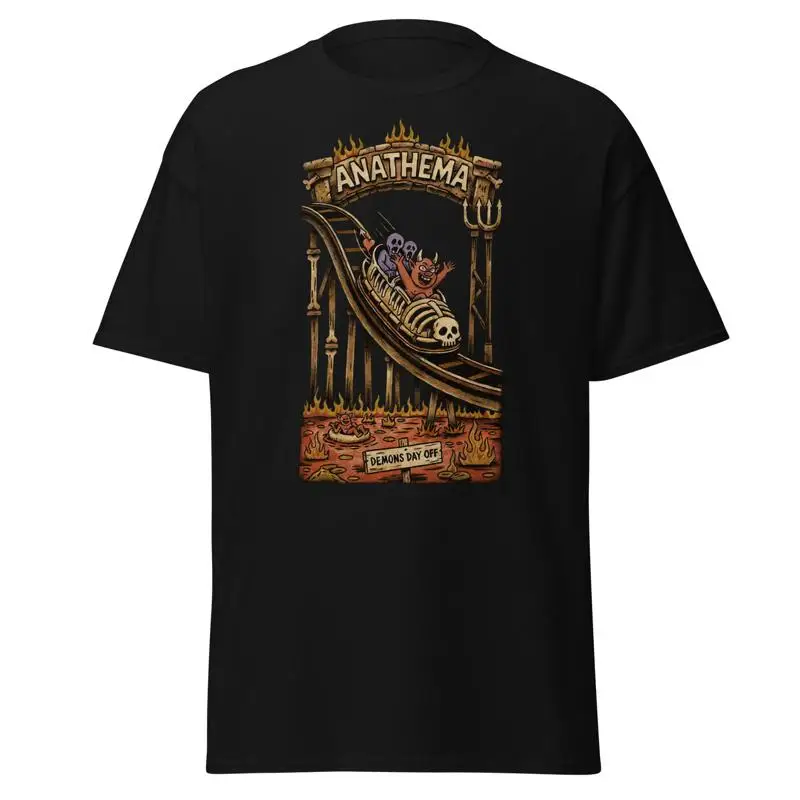 Anathema Demons Day Off T-Shirt Funny Hell Theme Park Roller Coaster Graphic Tee