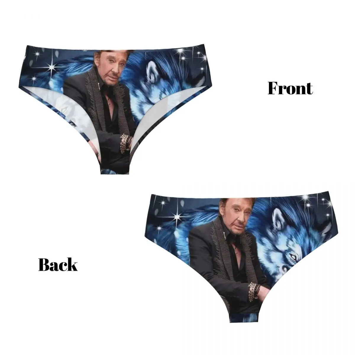 Custom Womens Johnny Hallyday Brief Panties Female Soft French France Singer Underwear Underpants view 4