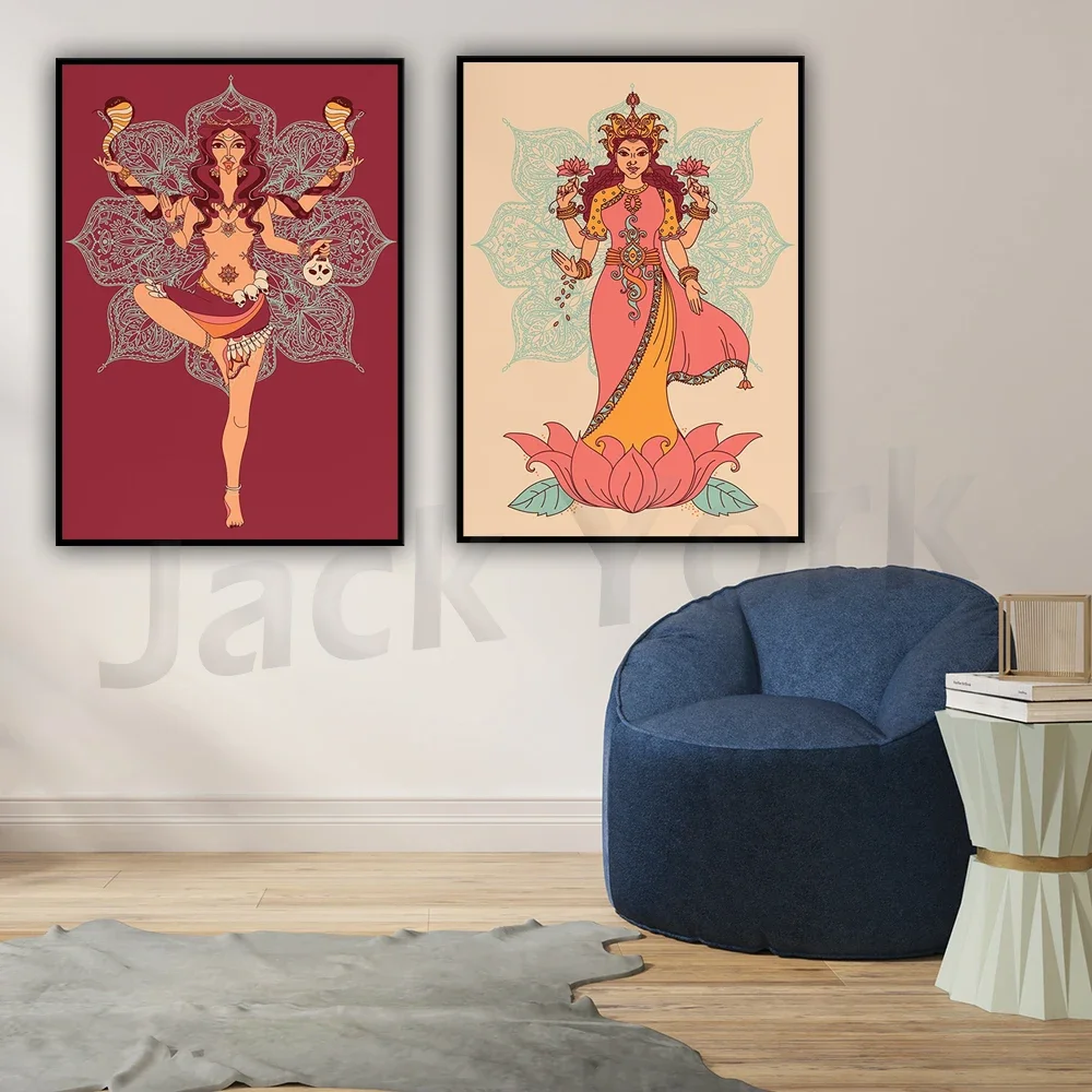 Lakshmi Poster, Indian Art, Home Wall Decor, Indian Goddes, Wall Art, Lakshmi Art, Gift for Home, Indian Poster, Wall Decor
