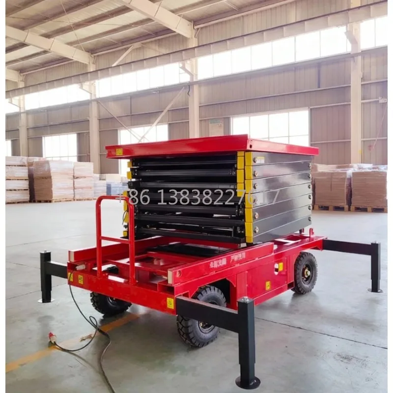 500-1000kg Load Hydraulic Mobile Scissor Lift Table Customizable Lifting Height Aerial Work Platform New