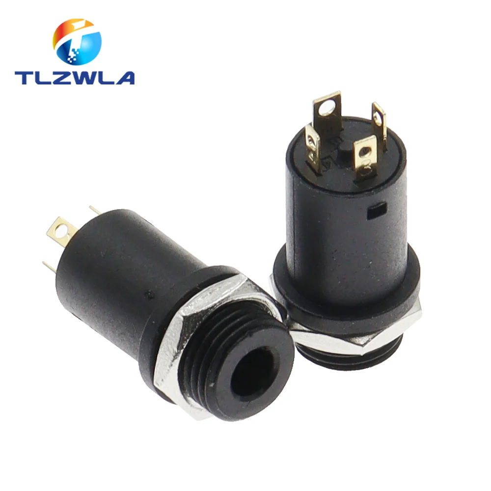 5PCS 3.5mm 4 Channel Female Headphone Stereo Jack Panel Mount Connector Audio Video Vertical Socket Gold Plated High Quality