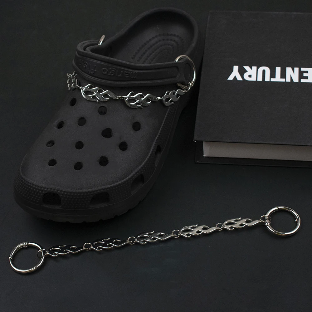 1PC Fashion Shoe Charms for Sandals Clogs DIY Accessories Set Punk Pendant Metal Chain Buckle Personalized Shoes Decoration image 2