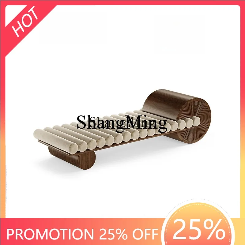 

CL simple log special-shaped fabric minimalist tea stool bench model house clubhouse stool