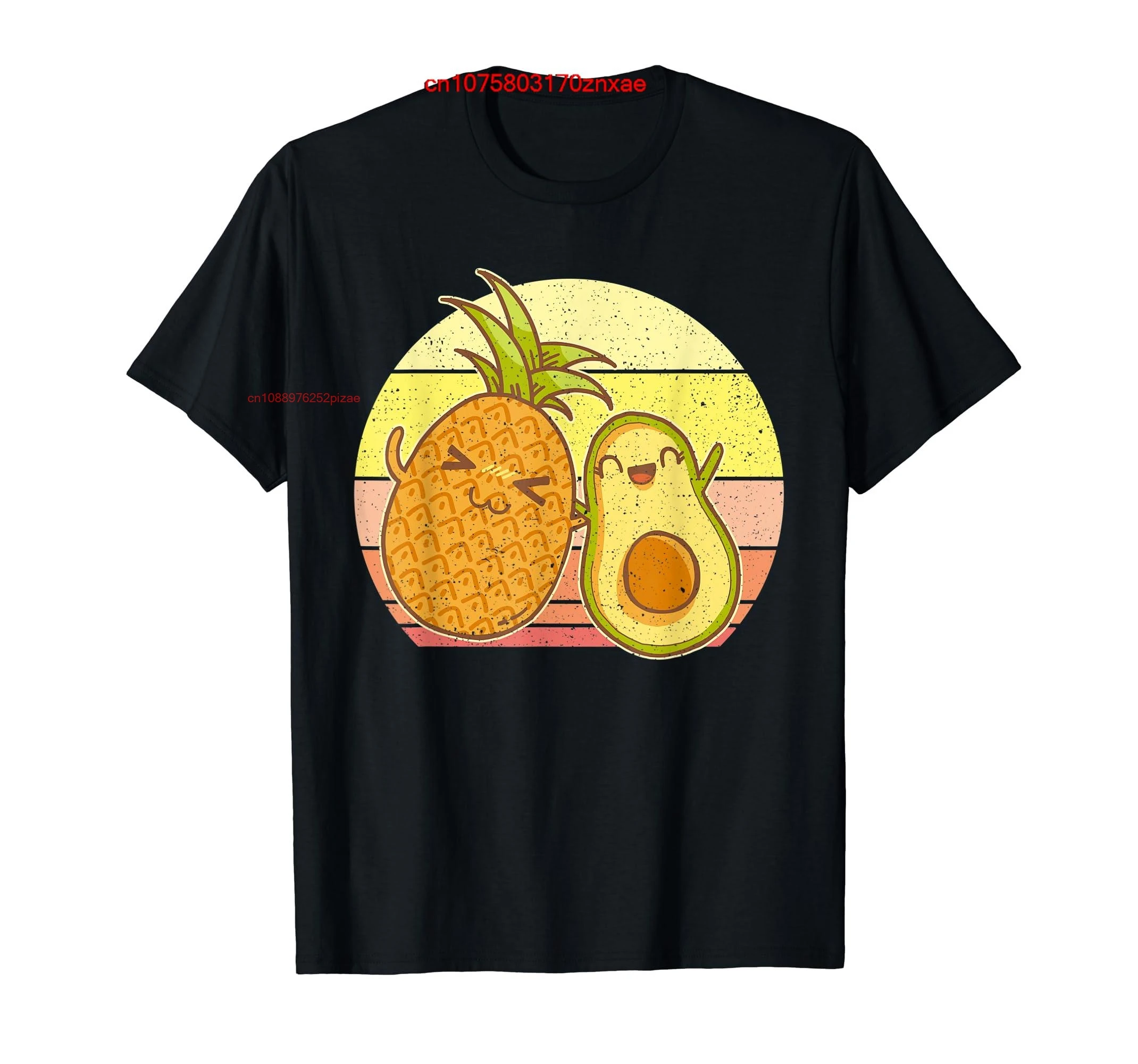 

100% хлопок, авокадо, ананас, закат, ретро и винтажная подарочная футболка для еды, мужские и женские футболки унисекс, размер S-6XL