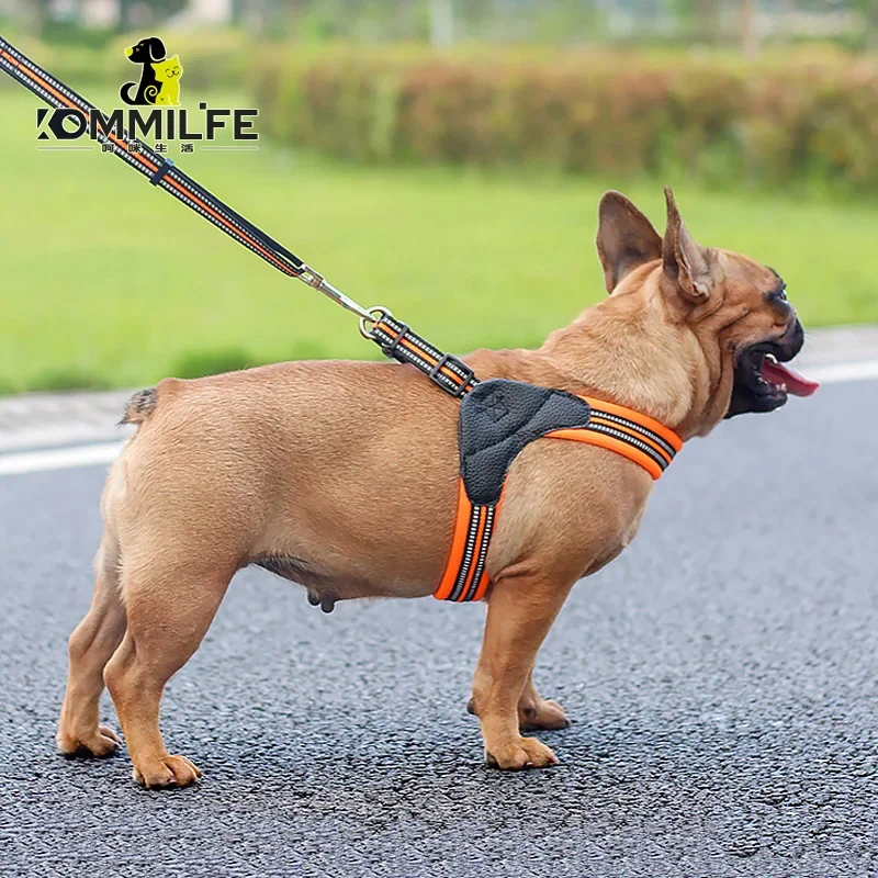 

Nylon Breathable Dog Harness Reflective Dog Harness and Leash Set Pet Collar Leash For Dogs Small Medium Large Dog Chest Strap