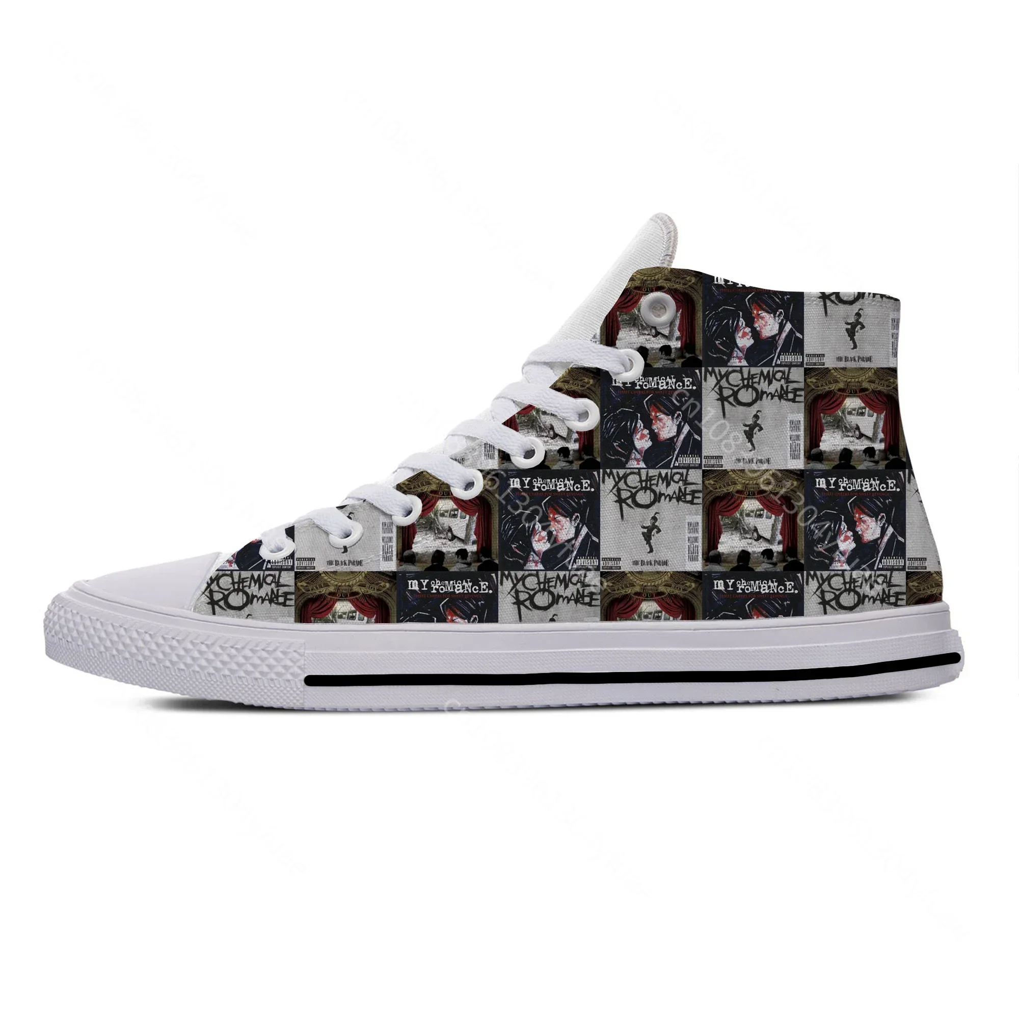 Hot Summer My Chemical Romance MCR Rock Band Funny Casual Shoes High Top Lightweight Men Women Sneakers Breathable Board Shoes view 2