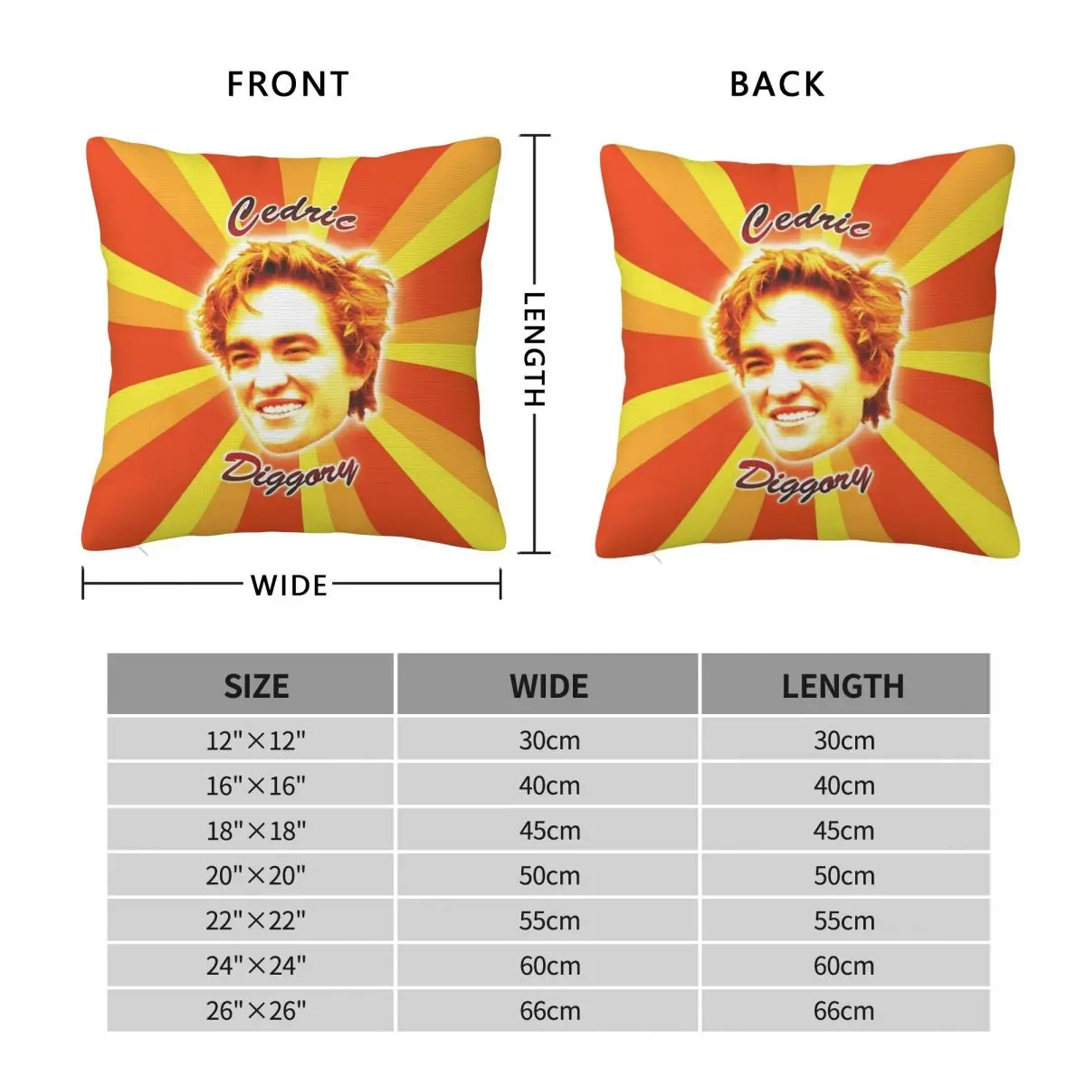 Cedric Diggory Badge Square Pillowcase Pillow Cover Polyester Cushion Zip Decorative Comfort Throw Pillow for Home Bedroom