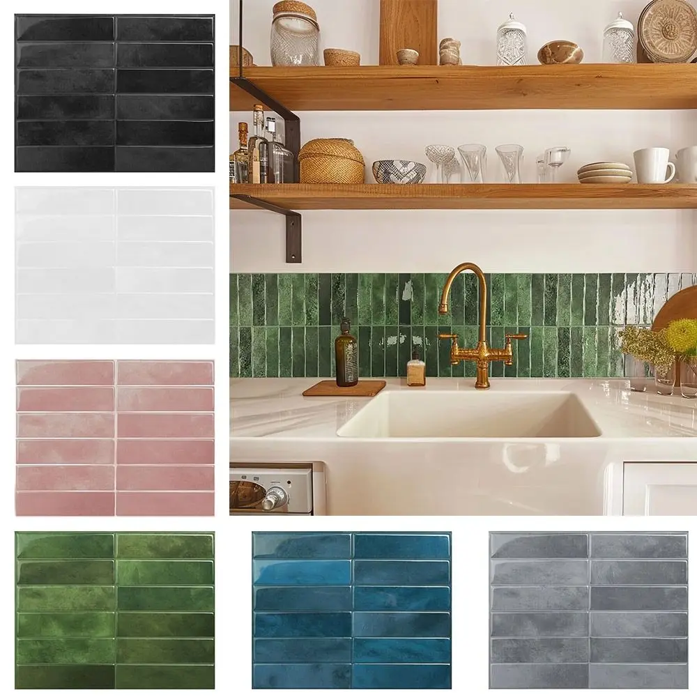 Waterproof Self Adhesive Tile Wall Stickers Moisture-proof Oil-proof Wall Decal Heat-resistant Anti Fouling Stove Sticker
