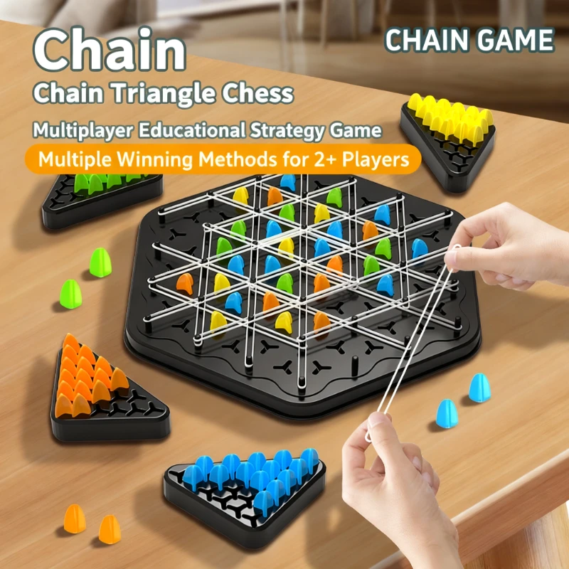 

Chain Triangle Chess Triggle Rubber Band Game Toy Board Game competitive Battle Set for kids friends parent-child interaction