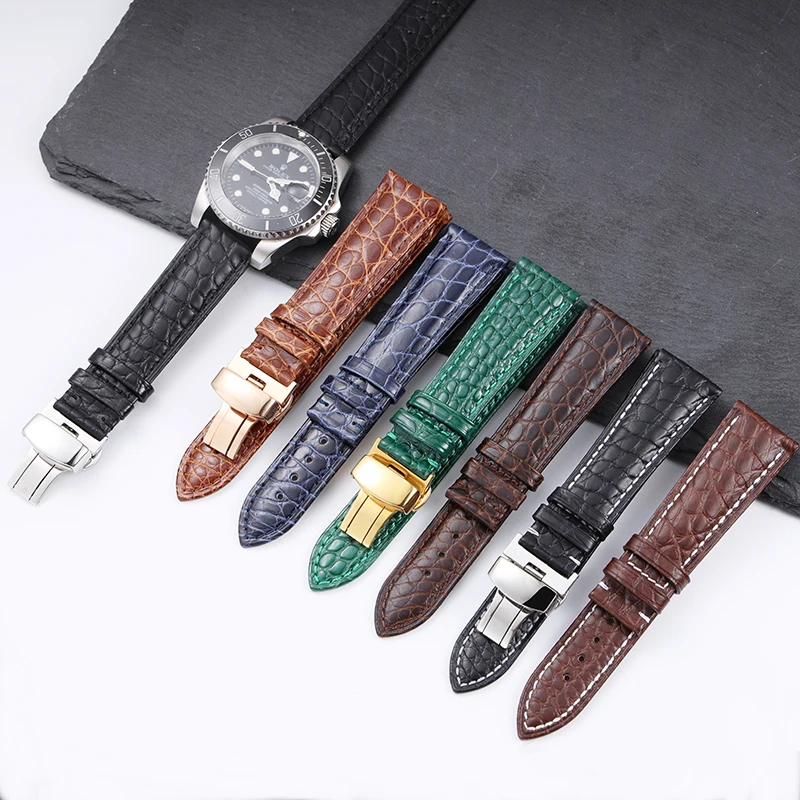 

Crocodile Leather Watchband 14mm 18mm 20 22mm Genuine leather bracelet high grade watch strap handmade strap watches accessories