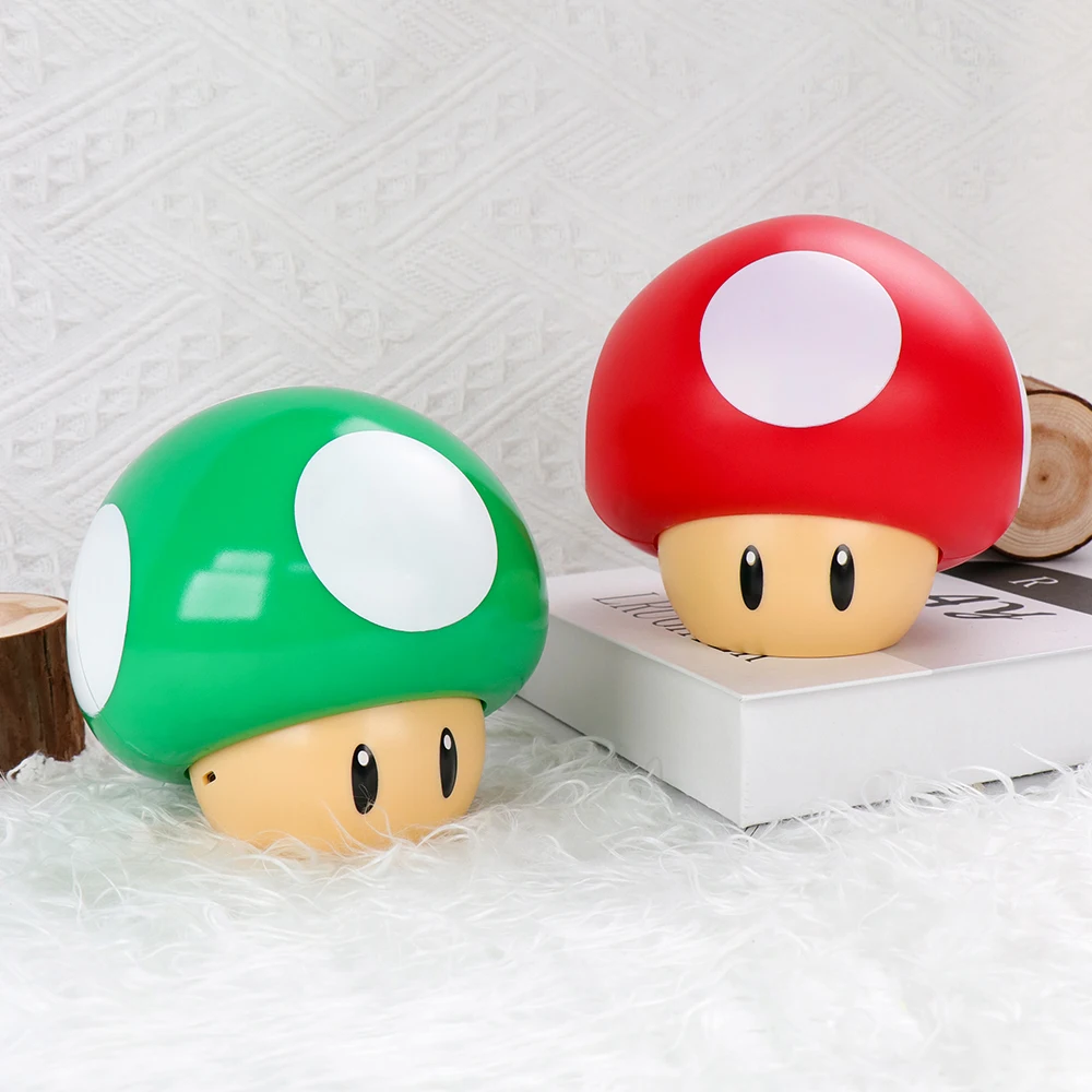 6 Styles Mario Bro Anime Figure Light Lamp Yellow Block Koopa Troopa Super Star Mushroom LED Light with Sound Decor Gift for Kid