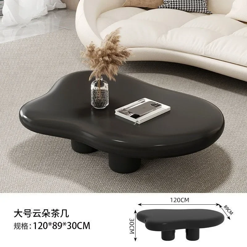 Black four-legged coffee table, special-shaped table in household bedroom, simple coffee table