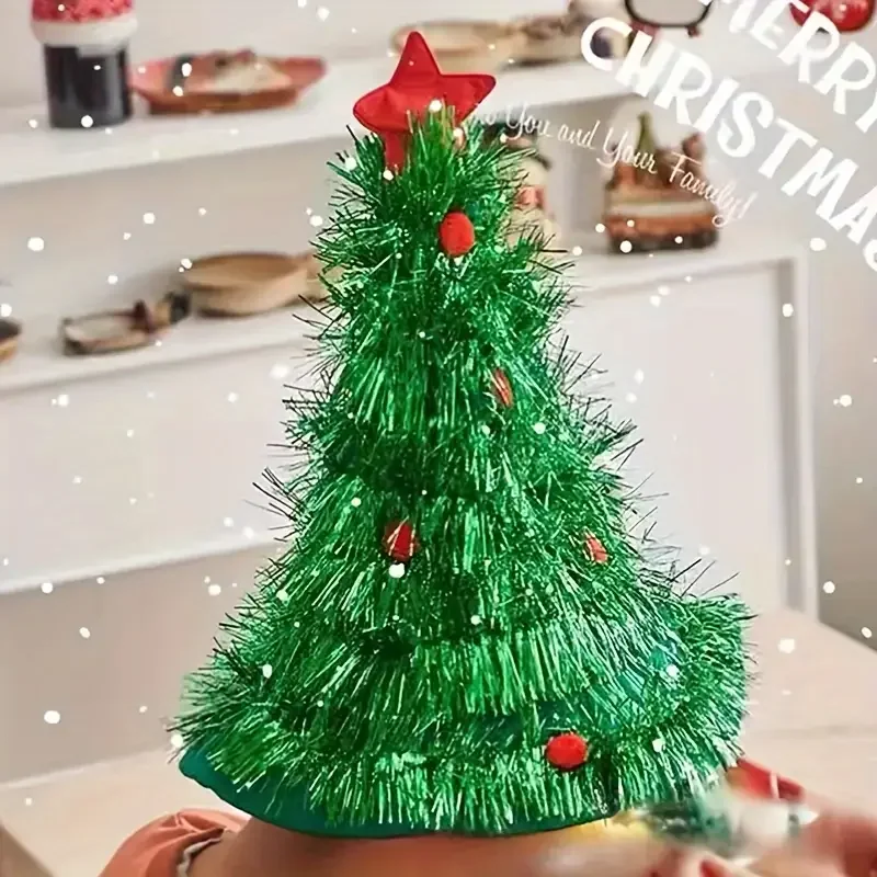 1 قطعة/3 قطعة قبعات شجرة عيد الميلاد، قبعات زينة عيد الميلاد، مناسبة لتزيين الحفلات، عيد الميلاد والهالوين #6