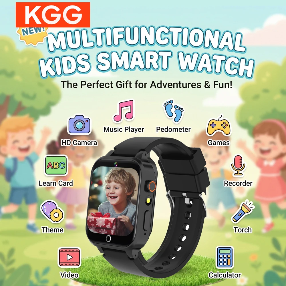 Smart Watch Kids MP3 Player Alarm Clock Habit Track Smartwatch 26 Games Audiobooks Pedometer Video Music Camera Boys Girls Gifts