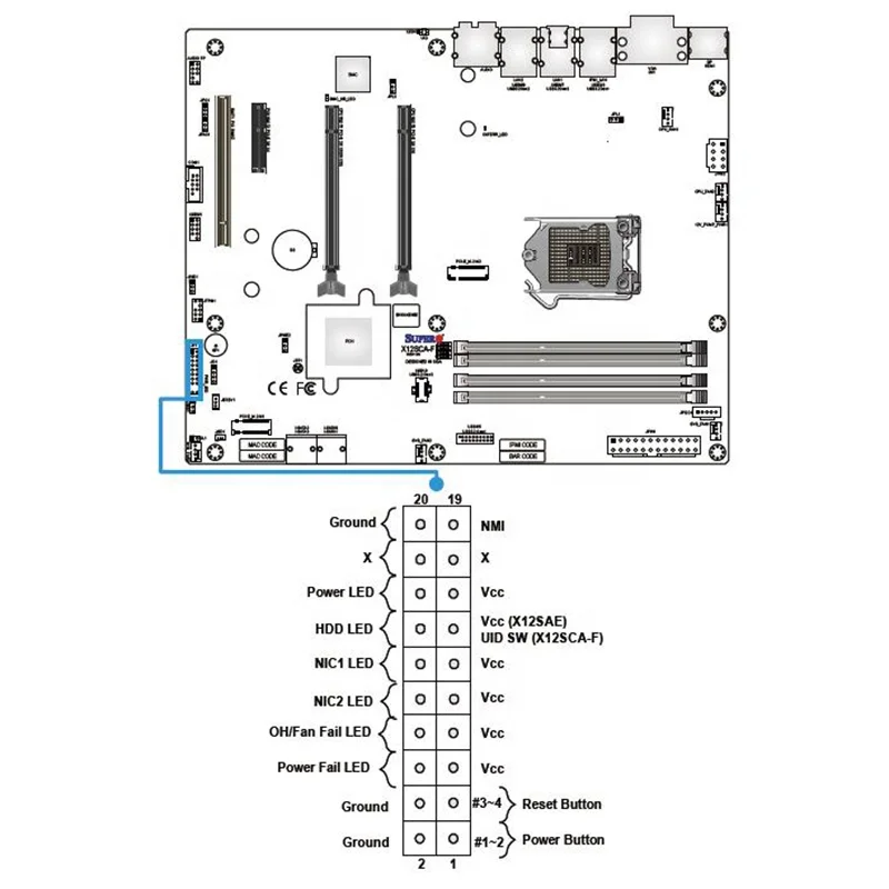 Original Server Motherboard For Supermicro X12SCA-F W480 Support 10th i9 W-1200 Good Quality