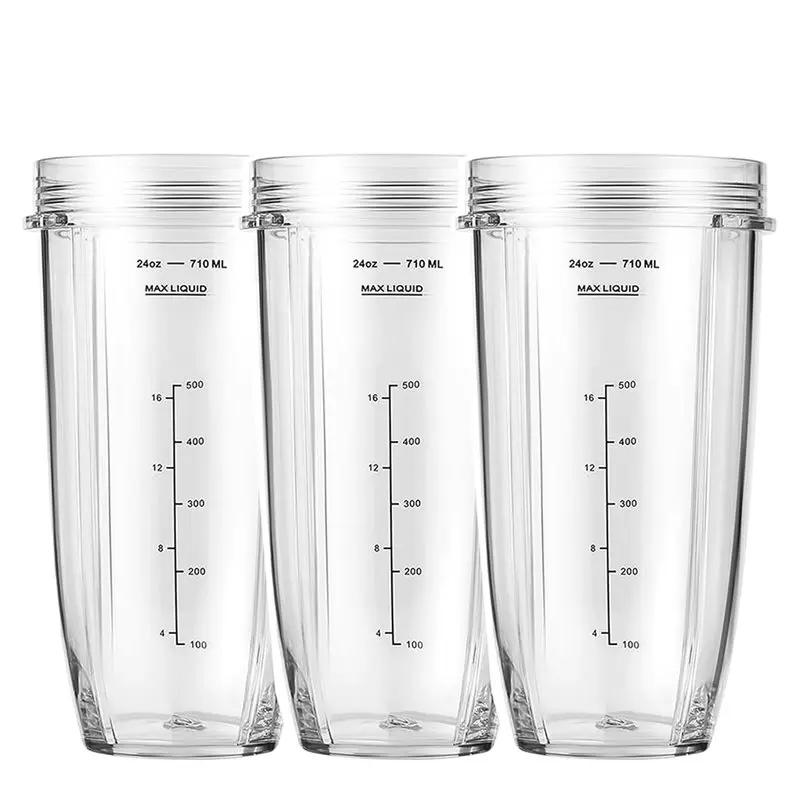 [B25B!】 Replacement Parts- 3Pcs 24Oz Blender Cups For Ninja Auto-IQ Series BL450/480 BL682 BL2012 BN801