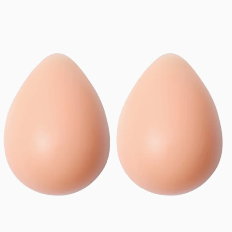 A Pair Nipple Less Artificial Breast Silicone Sexy Teardrop-shaped Artificial Breast From Female Slightly Concave Fake Breast