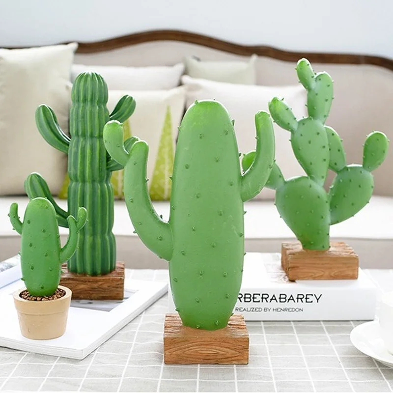 

Nordic Simulation Cactus Pot Artificial Green Plant Office Desktop Potted Shop Window Ornaments Indoor Room Wedding Home Decors