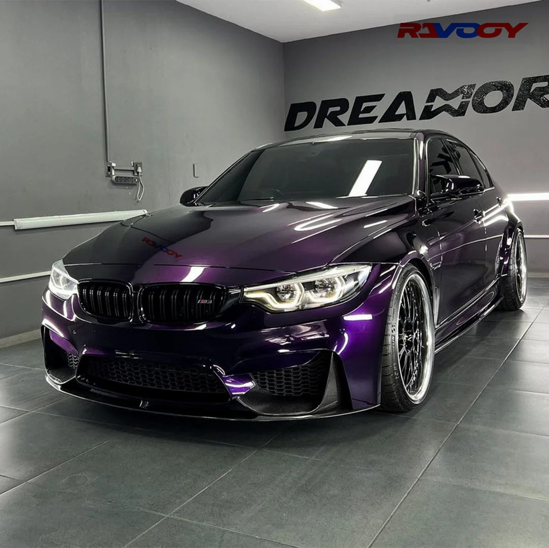 Glossy Metallic Midnight Purple Color PPF Paint Protection Film Car Wrap Invisible Scratch Resistant Anti-Yellowing Hydrophobic