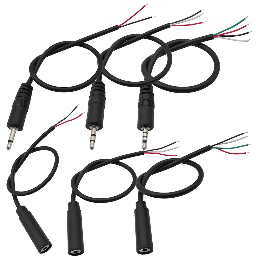 1/3/5Pcs 2.5mm 2/3/4 Pole Wire Male Female Plug Jack Audio Cable Mono Stereo Aux Connector Headphone Extension DIY Repair