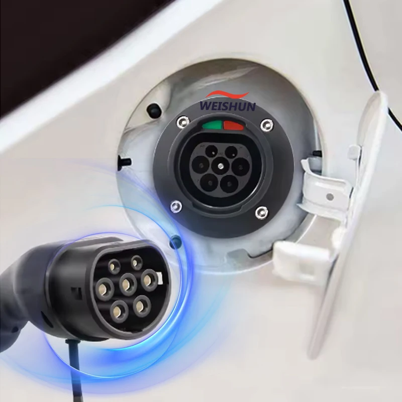 IEC 62196-2 Type 2 Male Socket 16A 32A Single Phase Three Phase EV Charging Car Side Socket