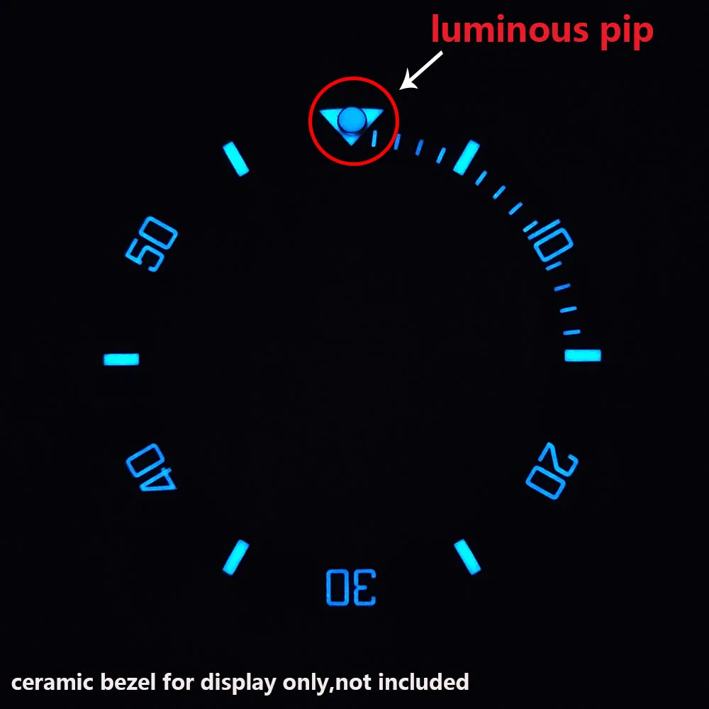 [Luminous pip]  Lume pip at  12 o\'clock For Ceramic bezel insert Green Luminous/Blue Green Luminous