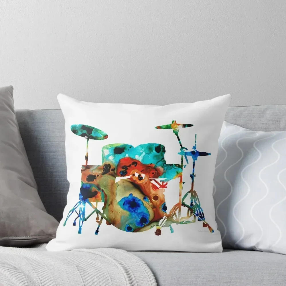 

The Drums - Music Art By Sharon Cummings Throw Pillow pillow cover christmas Pillowcases pillow