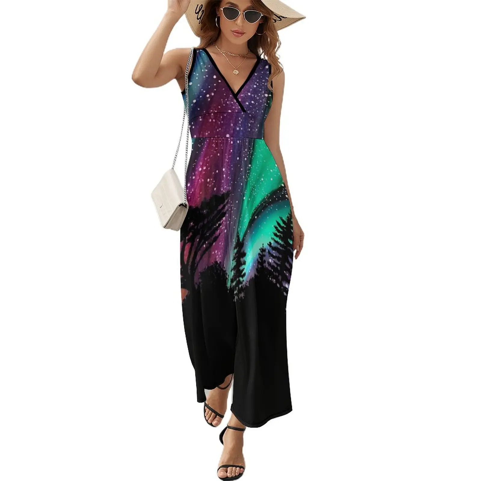 

Alaskan Aurora Aurora Borealis Northern Lights Sleeveless Dress ceremony dresses dress summer