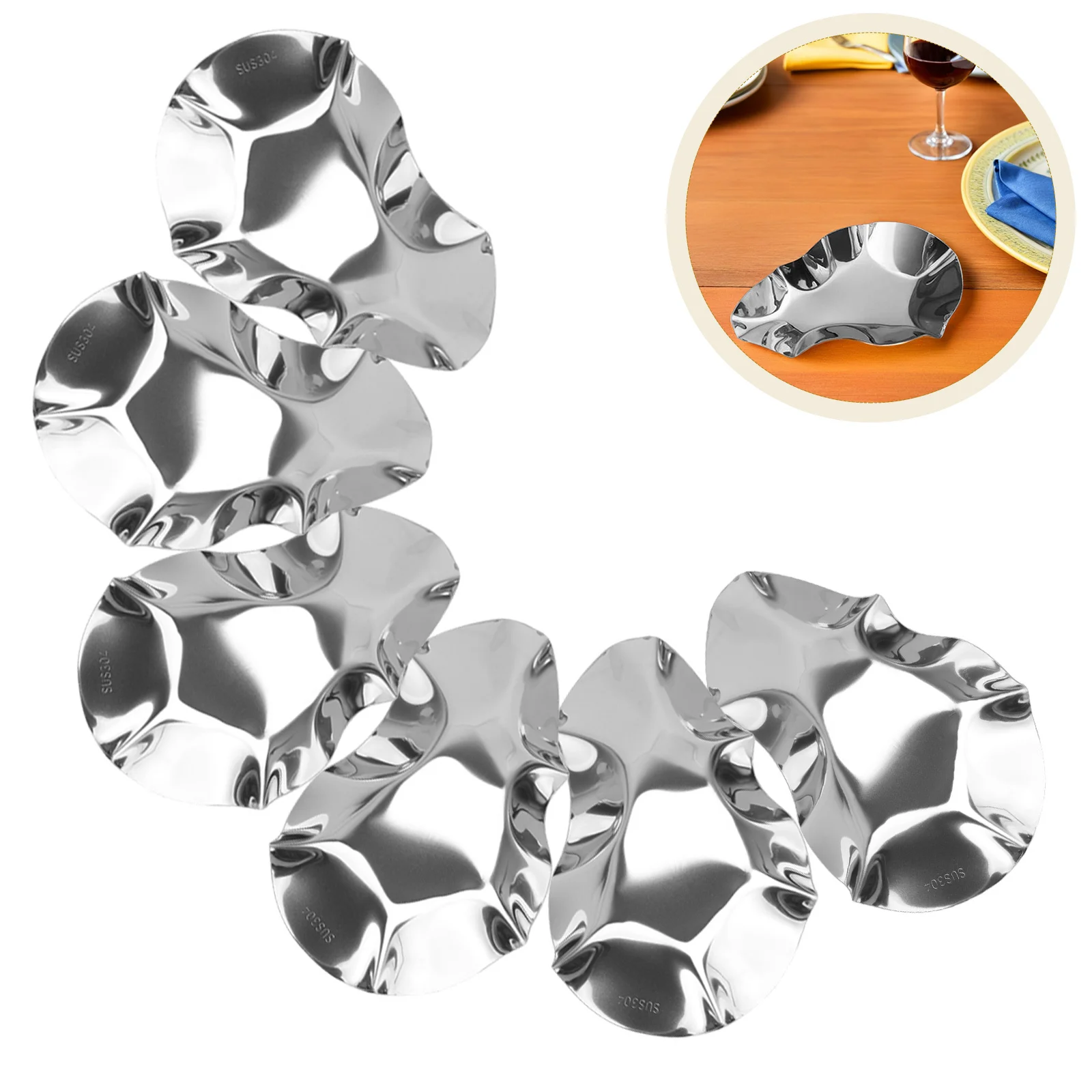 

6pcs Stainless Steel Dipping Dishes Oyster Baking Trays Reusable Sauce Bowls For Oven Grilling Seasoning Storage Kitchen Barware