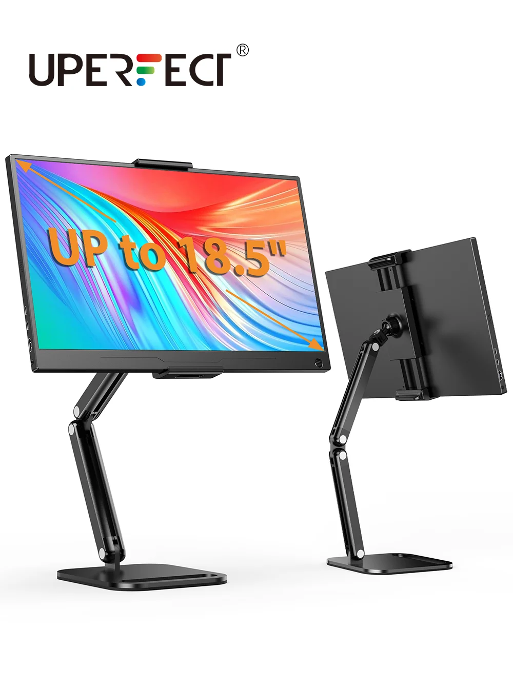 

UPERFECT Ustand D18 Flexible Steel Spring Clip For 10-18.5" Portable Monitor Bracket 360° Adjustable External Vertical Screen