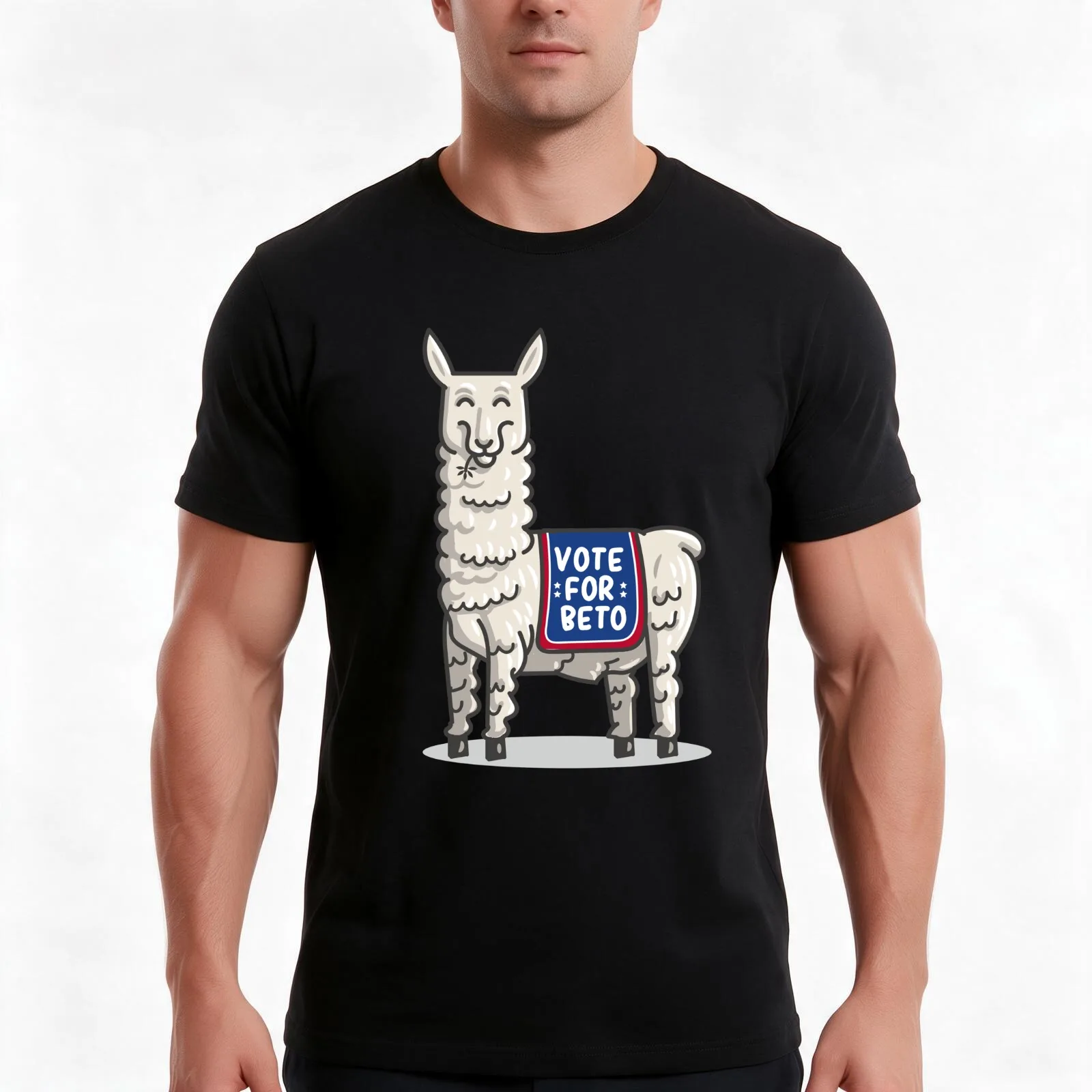 Vote For Beto Senate Midterm election cute Kids Llama T-Shirt, Summer Casual Cotton Tee, Oversized Streetwear Tops, 100% Cotton