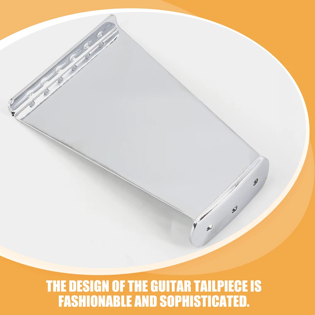 

6-string Guitar Tailpiece Silver GA432 Durable Metal Construction Practical Use Fast Install Replacement Electric Guitar