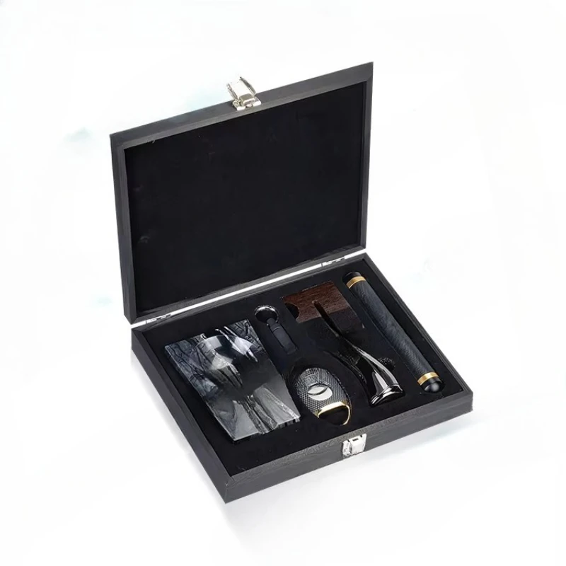 

Cigar Accessories Gift Set Natural Marble Cigar Ashtray Metal