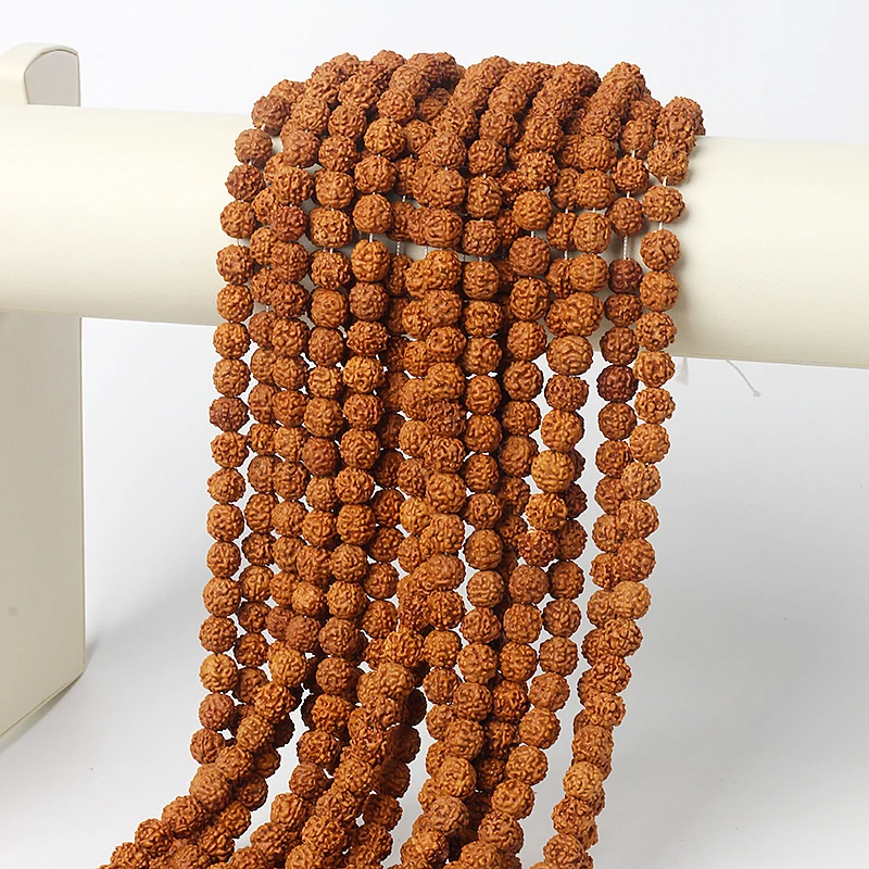 7/9mm New Natural Rudraksha Japan Mala 108 Bead Hindu Prayer Meditation Buddhist for Meditation Practice Bracelet Jewelry Gift