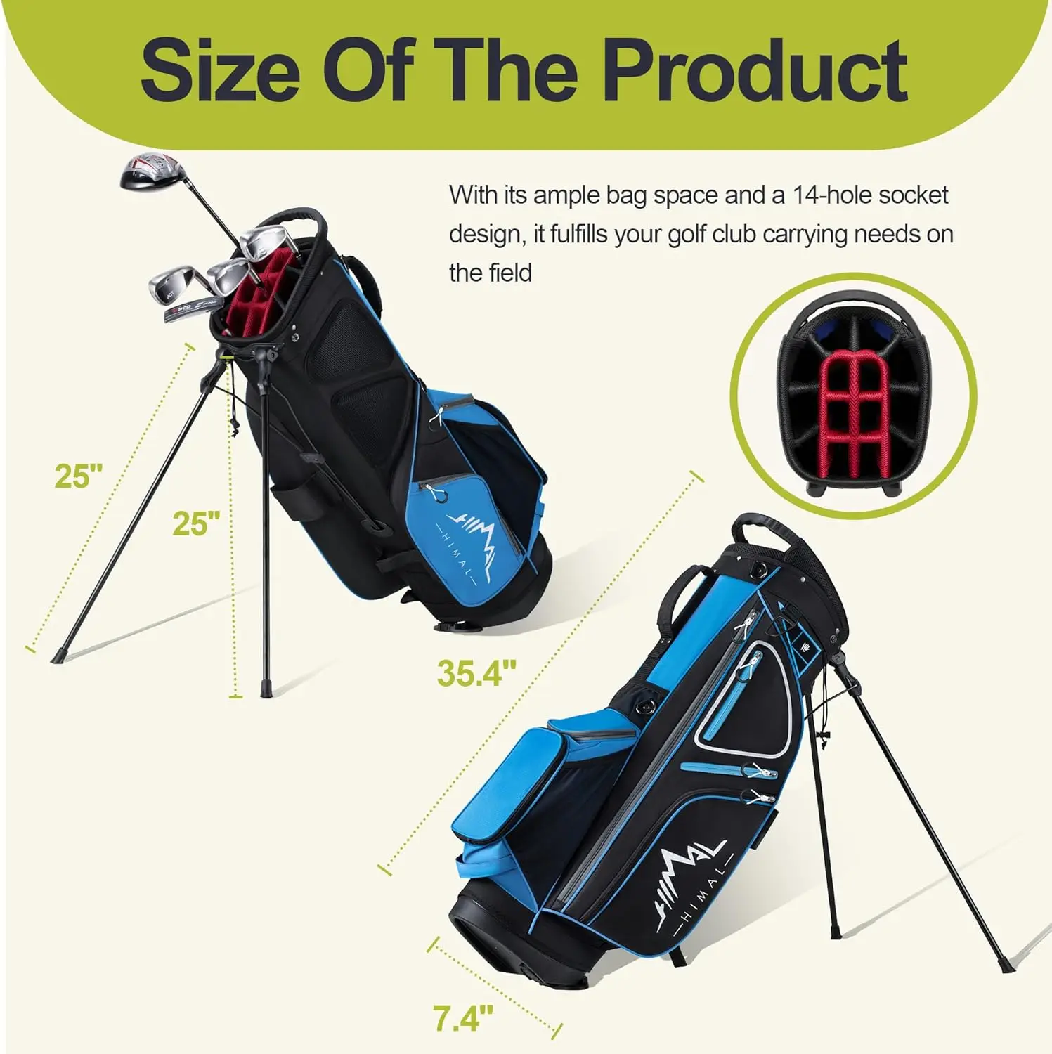 Top Dividers Ergonomic with 10 Pockets Golf Club Bags