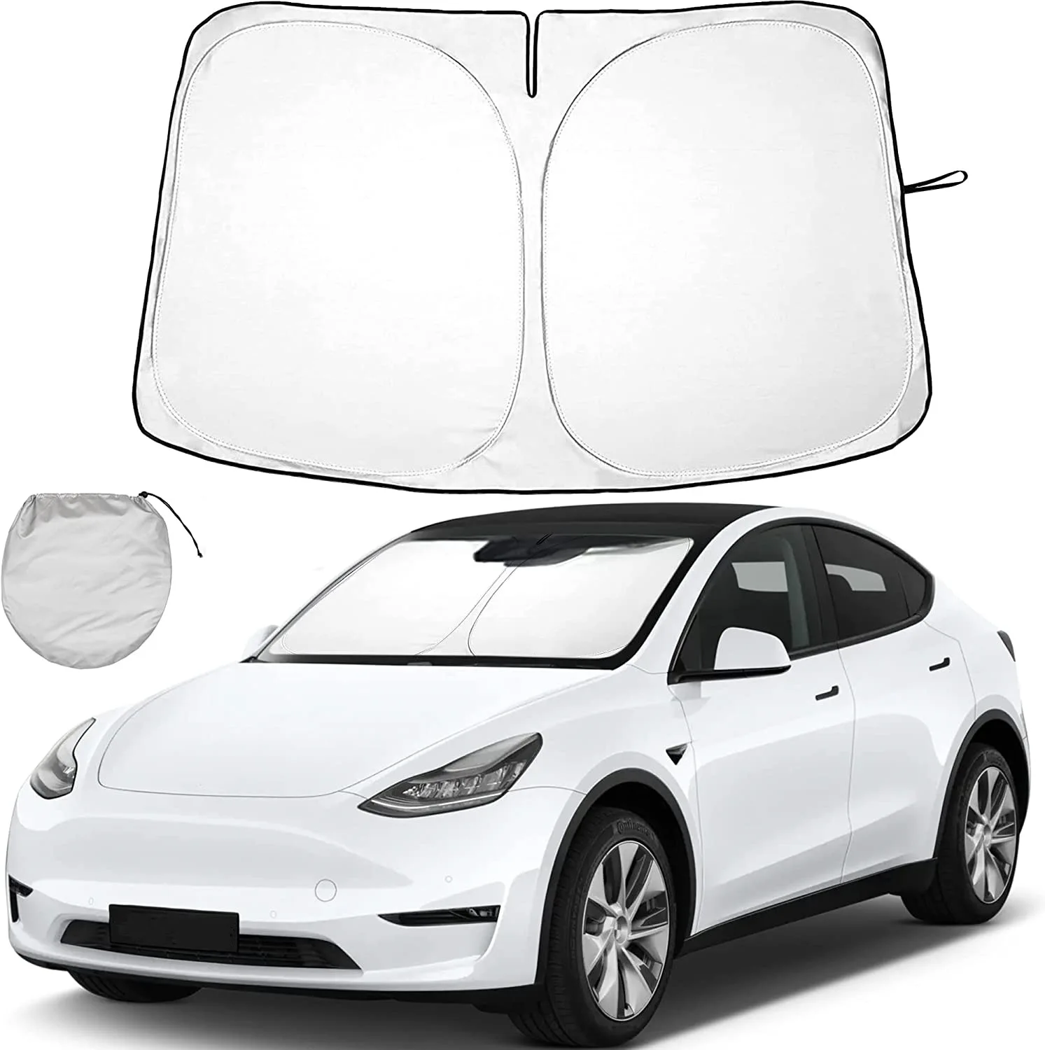 1pc Car Windshield Sun Visor Foldable Sun Shade Cover For Front Window - Uv Protection & Interior Cooling! JJ2280