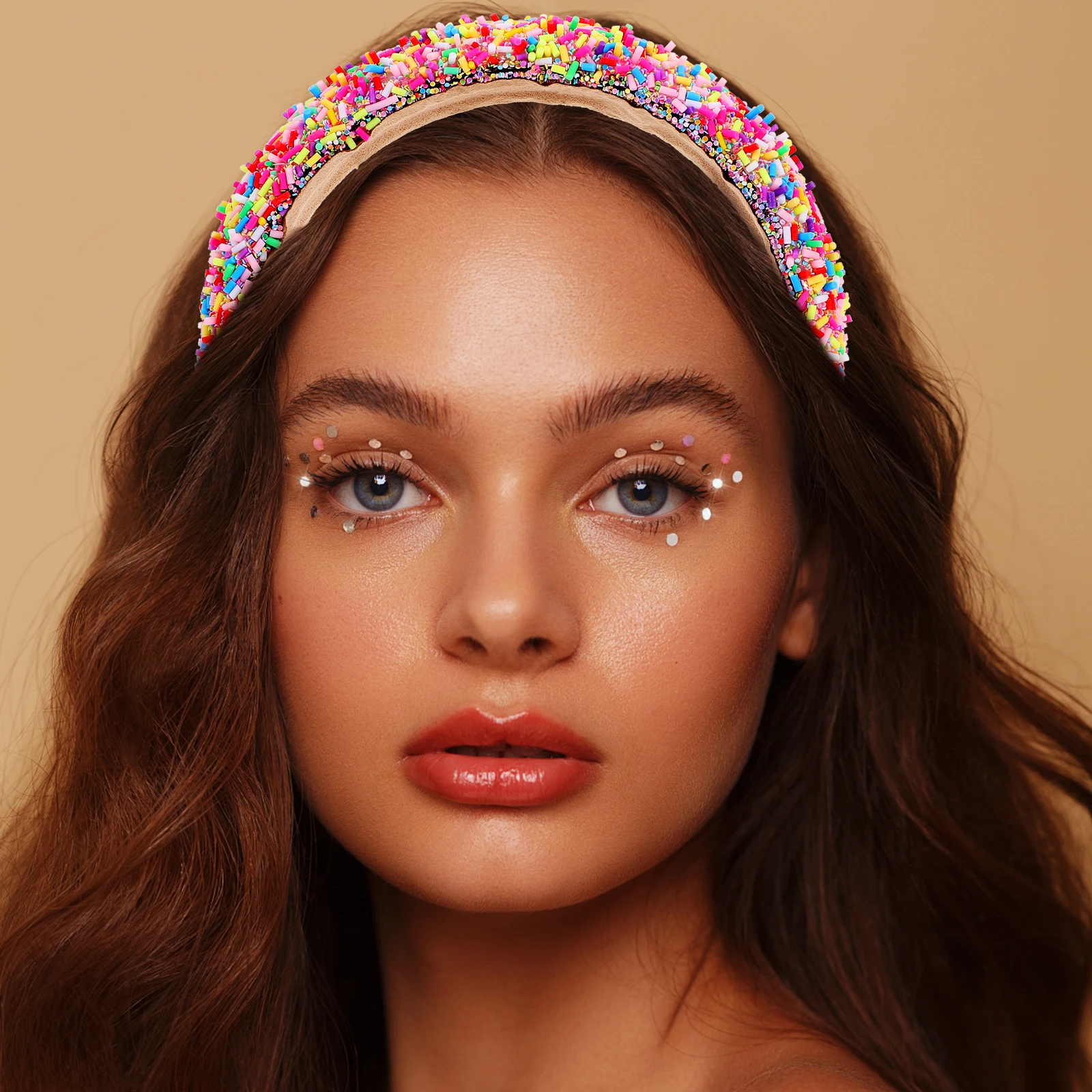 

Embellished Wide Headband Candy Color Padded Headband Comfortable Flexible Headwear for Women Teen Accessories