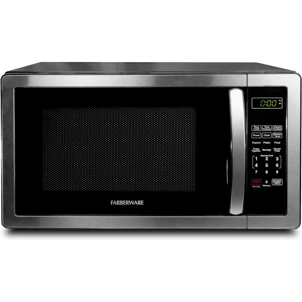 Countertop Microwave 1000 Watts, 1.1 cu ft - Microwave Oven With LED Lighting and Child Lock - Easy Clean Kitchen Microwave