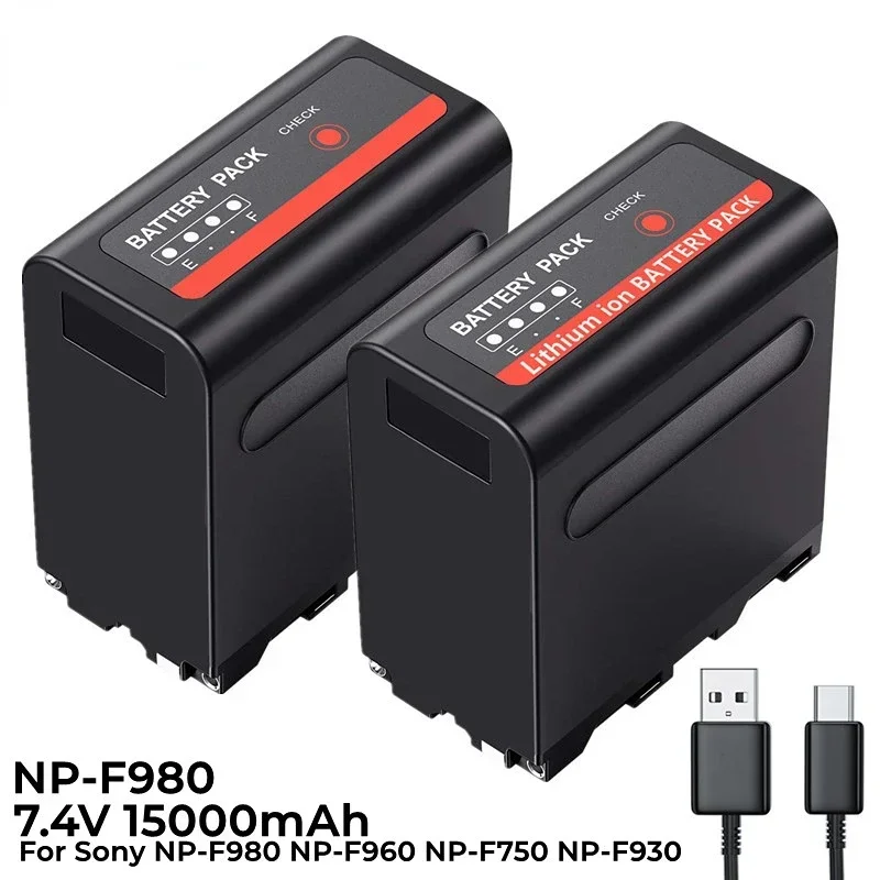 15000mAh NP-F980  F960 F970 NPF980 Canon battery with USB charging output for CCD-TRV35 TRV940 CCD-RV100 DCR-TR7Series