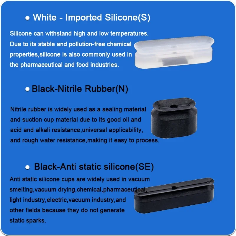 PWG Series Long Oval Vacuum Suction Cup Silicone Gripper For Robot Arm Automation Pneumatic Pick And Place Accessories PWG-4x10