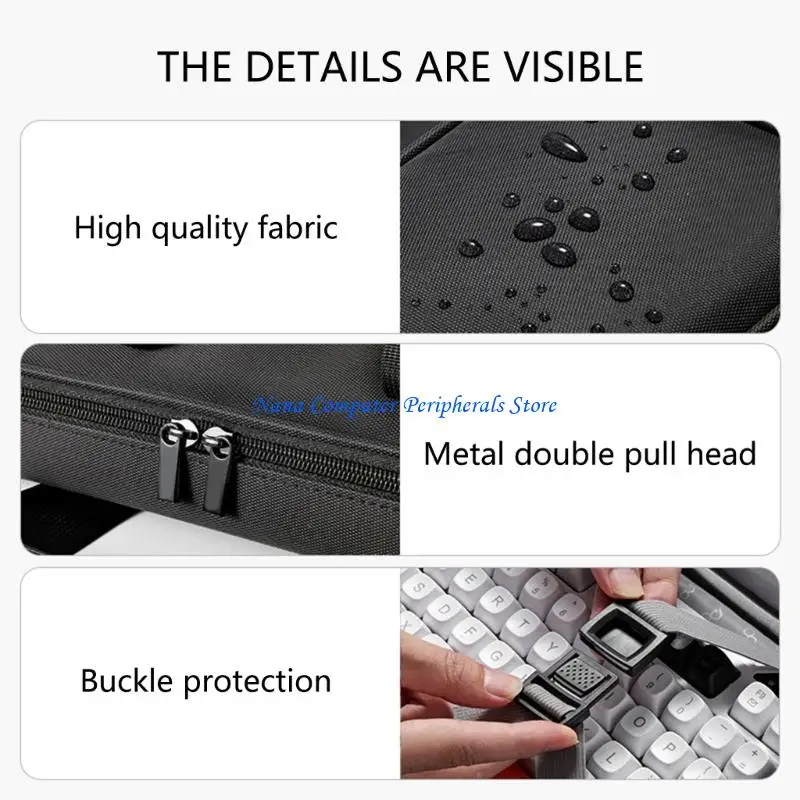 

F68C Амортизирующий защитный чехол для клавиатуры Двухслойная организация Толстая губчатая подкладка Водонепроницаемая ткань